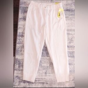 All in Motion Light Beige Sweatpants Relaxed Fit Large (10/12) Textured Jogger